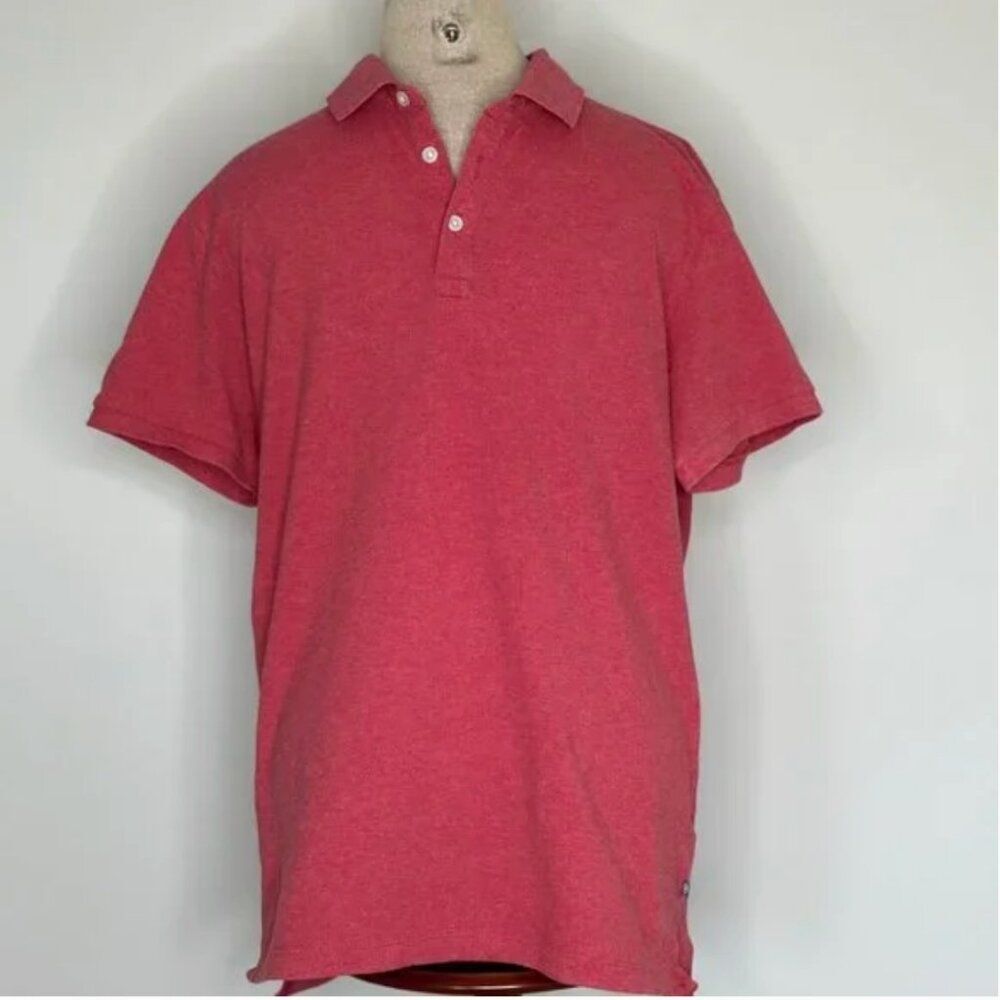 Bonobos Slim Fit Short Sleeve Red Pink Collared Polo Size Large